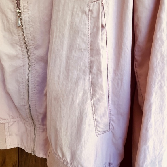 Zara Basic Womens Light Solid Pink Long Sleeve Wind Breaker Jacket Bomper  XS - Picture 8 of 12